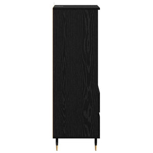 Highboard Μαύρη Οξυά 40 x 36 x 110 εκ. Επεξεργασμένο Ξύλο