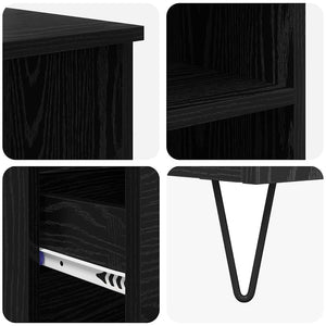 Highboard Μαύρη Οξυά 40 x 36 x 110 εκ. Επεξεργασμένο Ξύλο