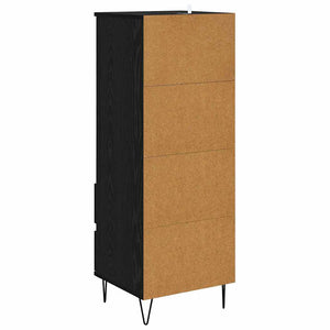 Highboard Μαύρη Οξυά 40 x 36 x 110 εκ. Επεξεργασμένο Ξύλο