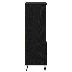 Highboard Μαύρη Οξυά 40 x 36 x 110 εκ. Επεξεργασμένο Ξύλο