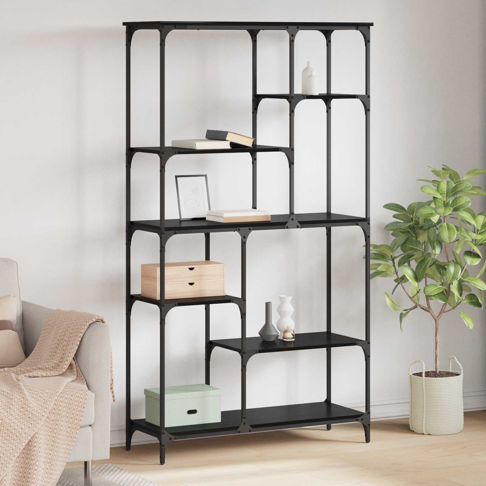 Ράφι Βιβλίων Μαύρη Οξυά 99 x 35,5 x 176 cm Επεξεργασμένο ξύλο - Pakobazaar