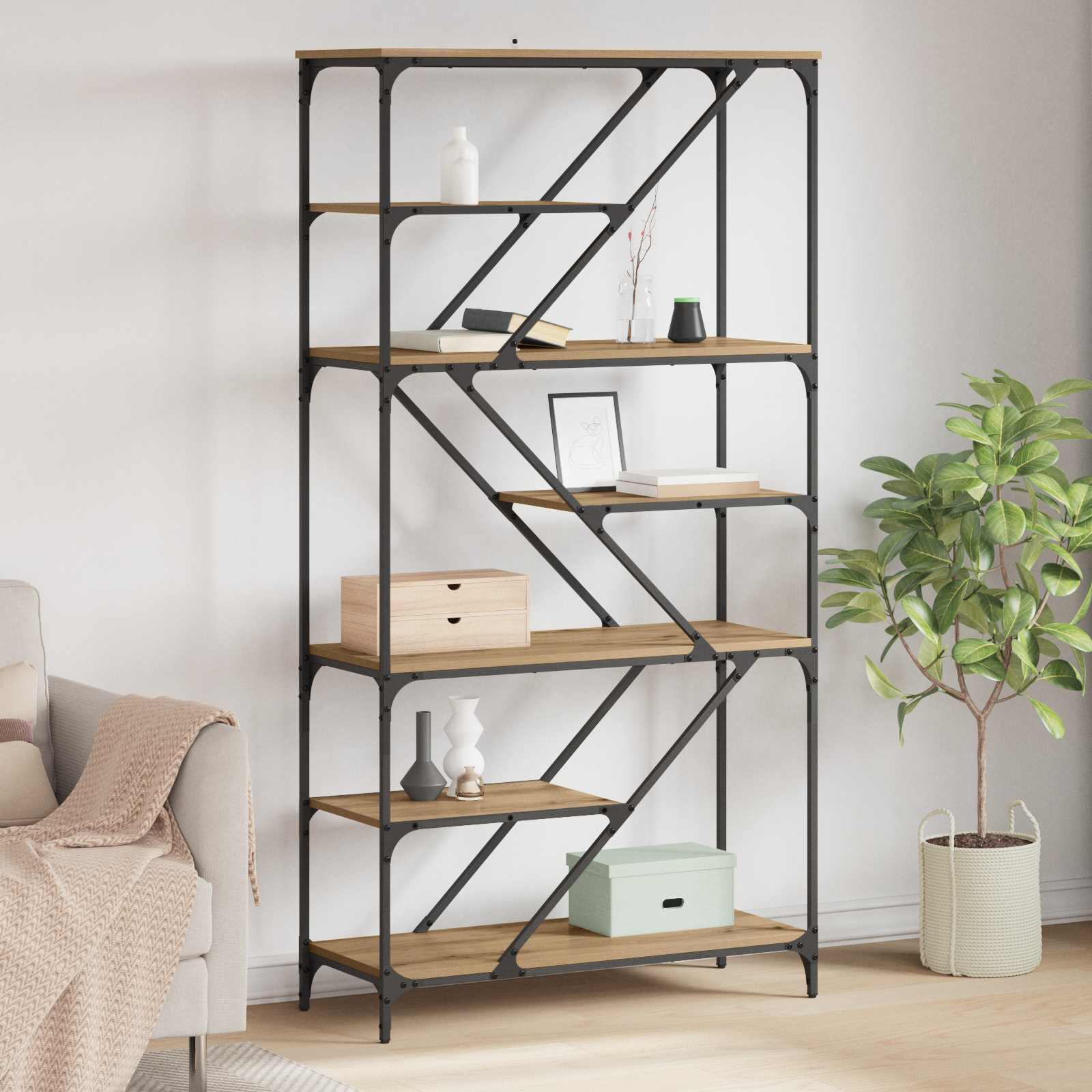 Ράφι Βιβλίων Artisan Oak 91 x 36 x 176 εκ Επεξεργασμένο ξύλο - Pakobazaar