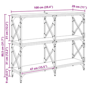 Τραπέζι κονσόλας Μαύρη Οξυά 100 x 28 x 80,5 εκ. - Pakobazaar