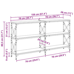 Τραπέζι κονσόλας Artisan Oak 156 x 28 x 80,5 εκ. - Pakobazaar