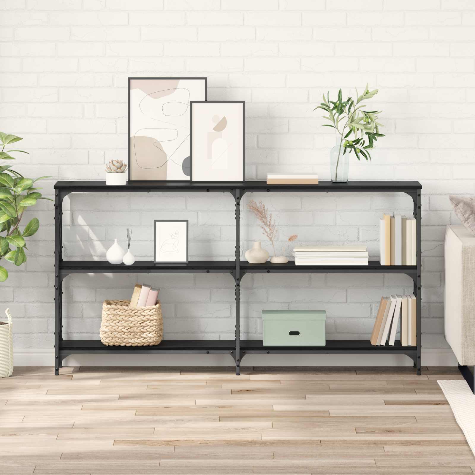 Τραπέζι κονσόλας Μαύρη Οξυά 156 x 28 x 80,5 εκ. - Pakobazaar