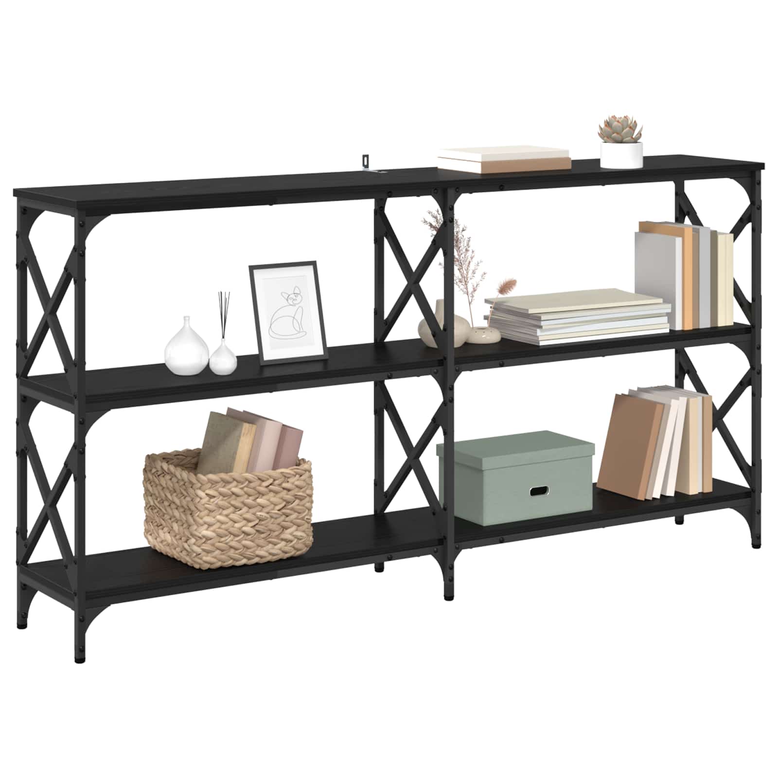 Τραπέζι κονσόλας Μαύρη Οξυά 156 x 28 x 80,5 εκ. - Pakobazaar