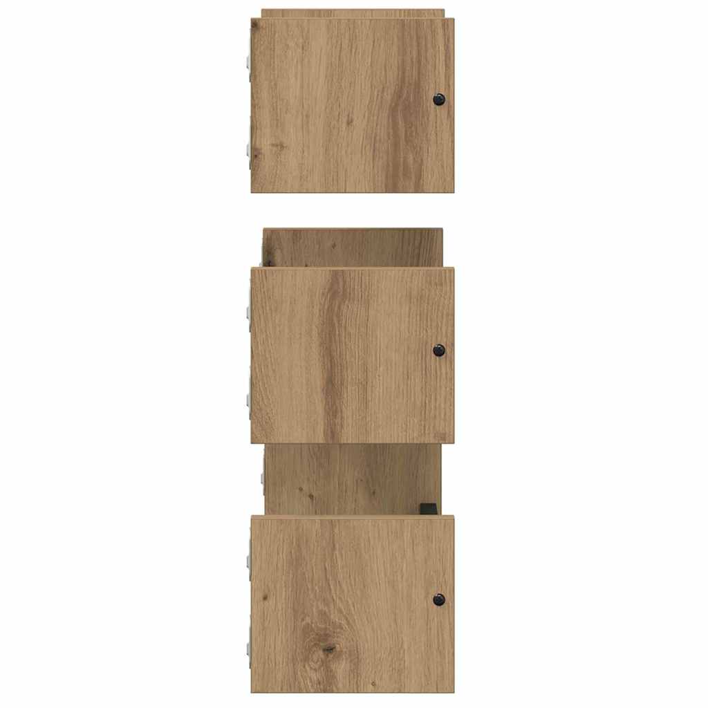 Σετ ραφιών τοίχου με ράφι 3 pcs Artisan Oak 40x16x14εκ. - Pakobazaar