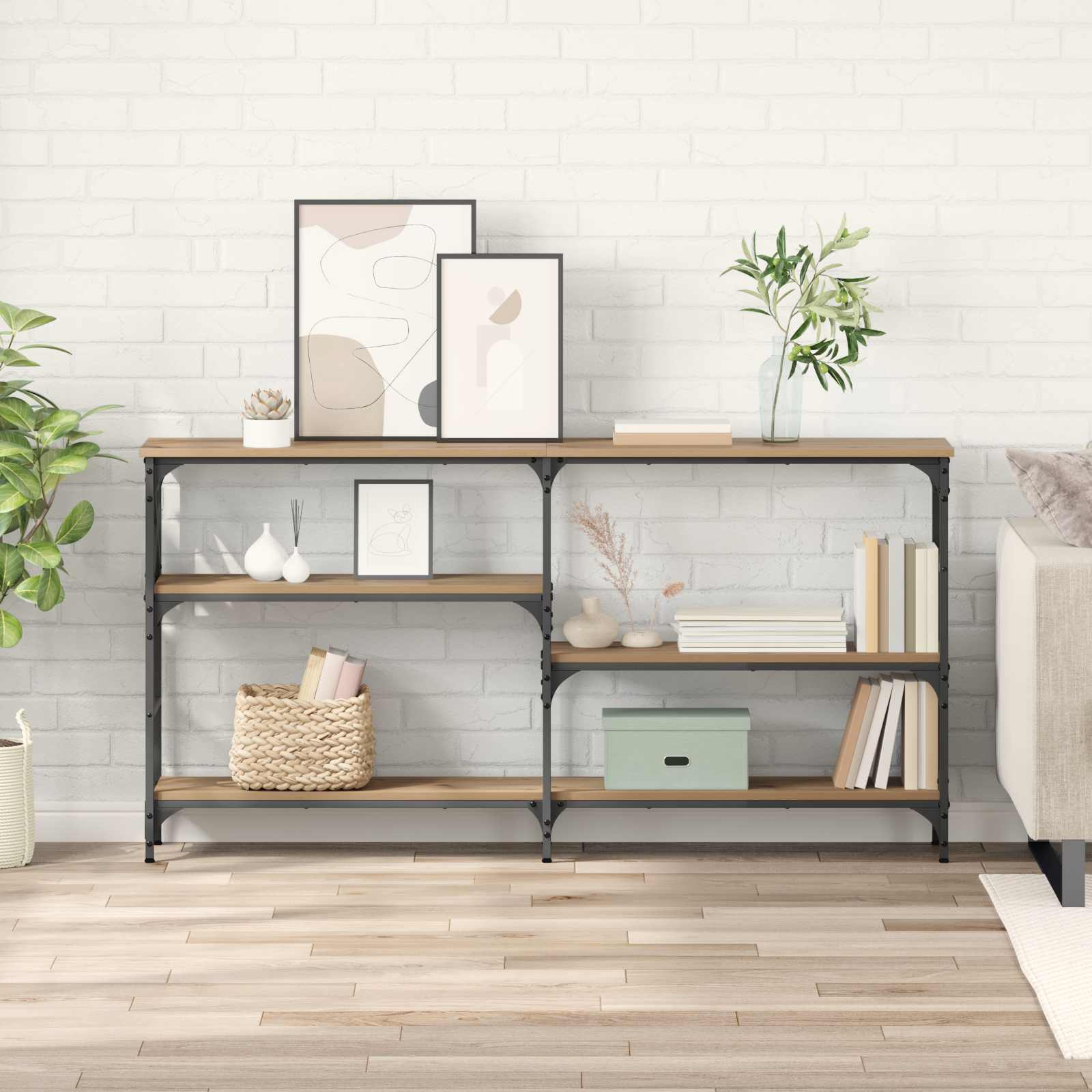 Τραπέζι κονσόλας με ράφι Artisan Oak 150 x 29 x 76,5 εκ - Pakobazaar