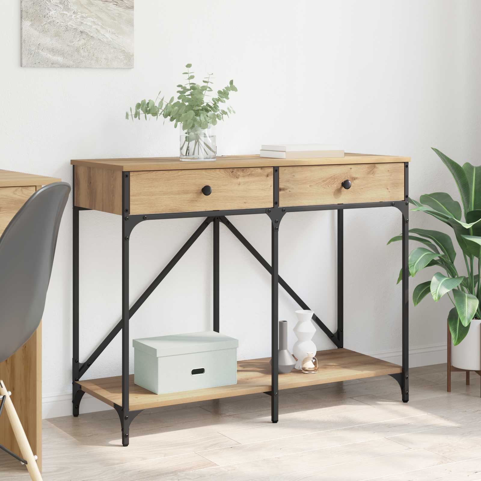 Τραπέζι κονσόλας με συρτάρι Artisan Oak 100 x 39 x 78,5 εκ - Pakobazaar