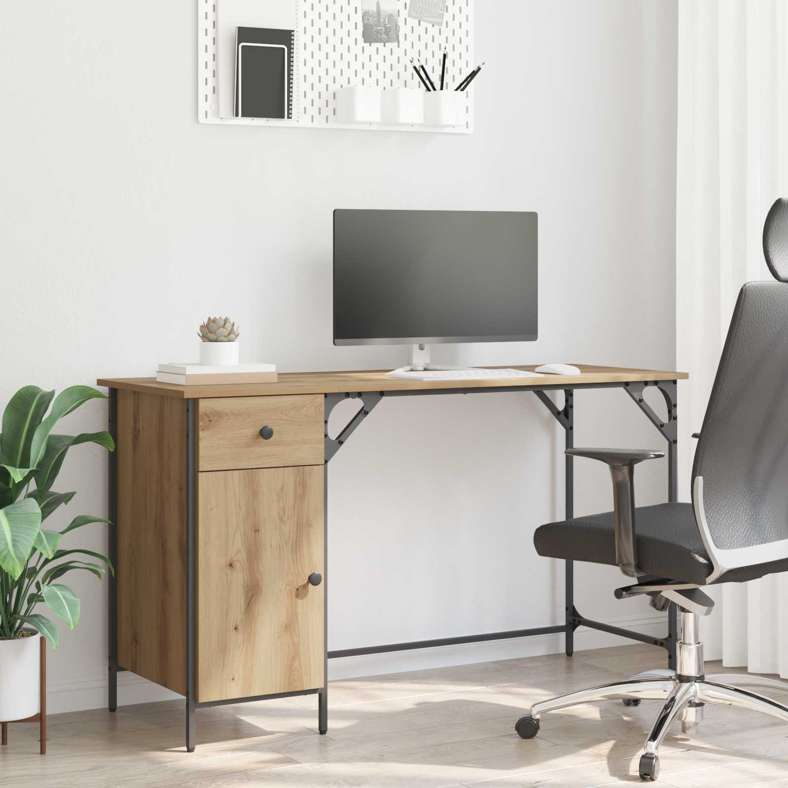 Γραφείο Υπολογιστή με συρτάρι Artisan Oak 131 x 48 x 75 εκ. - Pakobazaar