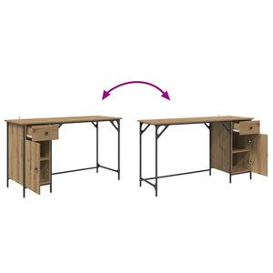 Γραφείο Υπολογιστή με συρτάρι Artisan Oak 131 x 48 x 75 εκ. - Pakobazaar