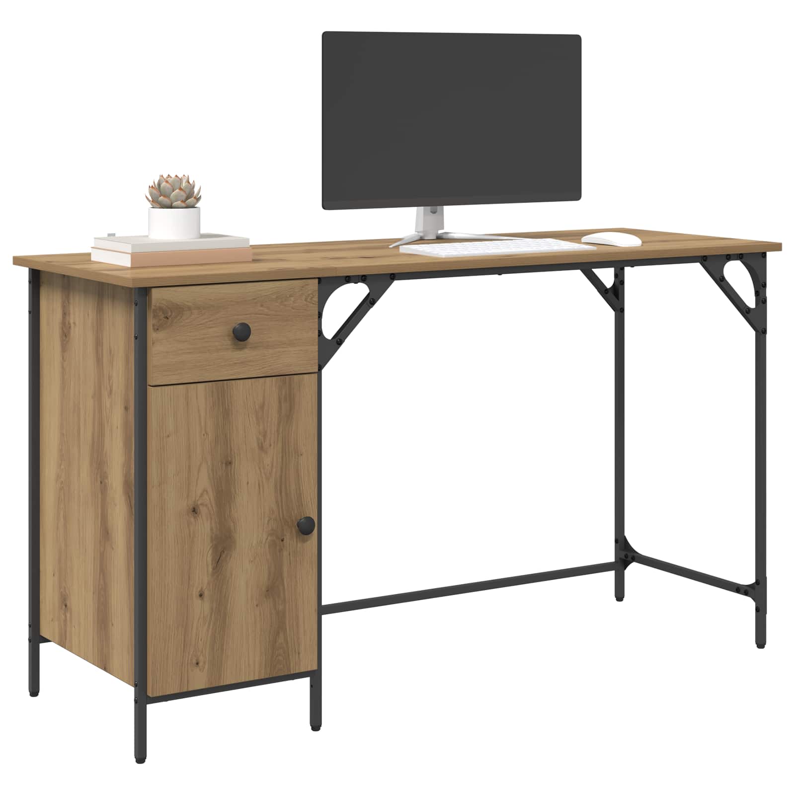 Γραφείο Υπολογιστή με συρτάρι Artisan Oak 131 x 48 x 75 εκ. - Pakobazaar