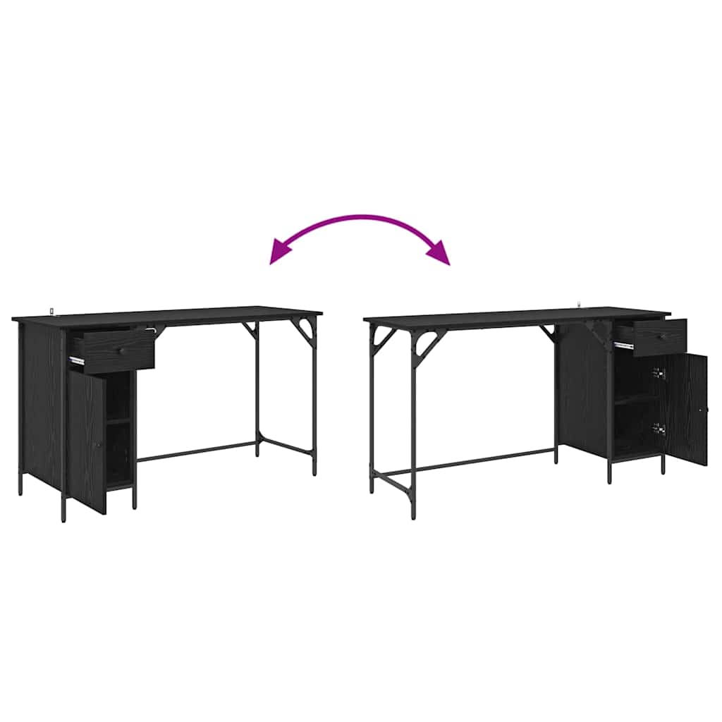 Γραφείο Υπολογιστή με συρτάρι Μαύρη Οξυά 131 x 48 x 75 εκ. - Pakobazaar