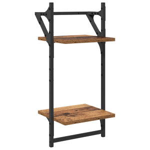 Σετ ραφιών τοίχου με ράφι 6 pcs Παλιό Ξύλο 100 x 25 x 30 cm - Pakobazaar