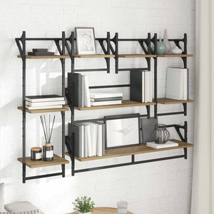 Σετ ραφιών τοίχου με ράφι 6 pcs Artisan Oak 100 x 25 x 30 cm - Pakobazaar
