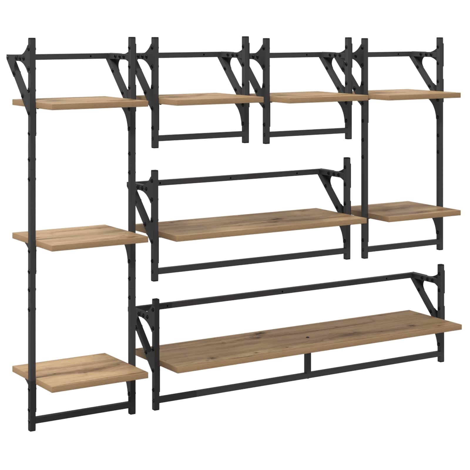 Σετ ραφιών τοίχου με ράφι 6 pcs Artisan Oak 100 x 25 x 30 cm - Pakobazaar