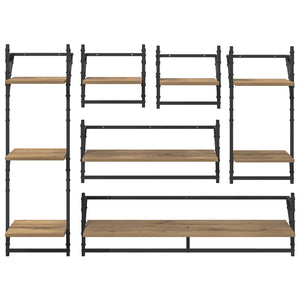 Σετ ραφιών τοίχου με ράφι 6 pcs Artisan Oak 100 x 25 x 30 cm - Pakobazaar