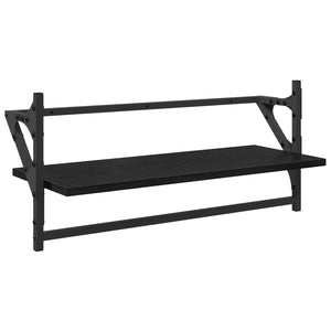 Σετ ραφιών τοίχου με ράφι 6 pcs Μαύρη Οξυά 100 x 25 x 30 cm - Pakobazaar