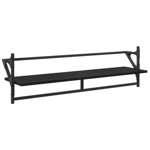 Σετ ραφιών τοίχου με ράφι 6 pcs Μαύρη Οξυά 100 x 25 x 30 cm - Pakobazaar