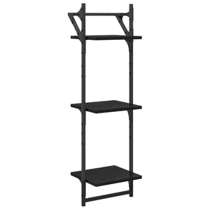 Σετ ραφιών τοίχου με ράφι 6 pcs Μαύρη Οξυά 100 x 25 x 30 cm - Pakobazaar