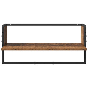 Σετ ραφιών τοίχου με ράφι 4 pcs Παλιό Ξύλο 65 x 25 x 30 cm - Pakobazaar