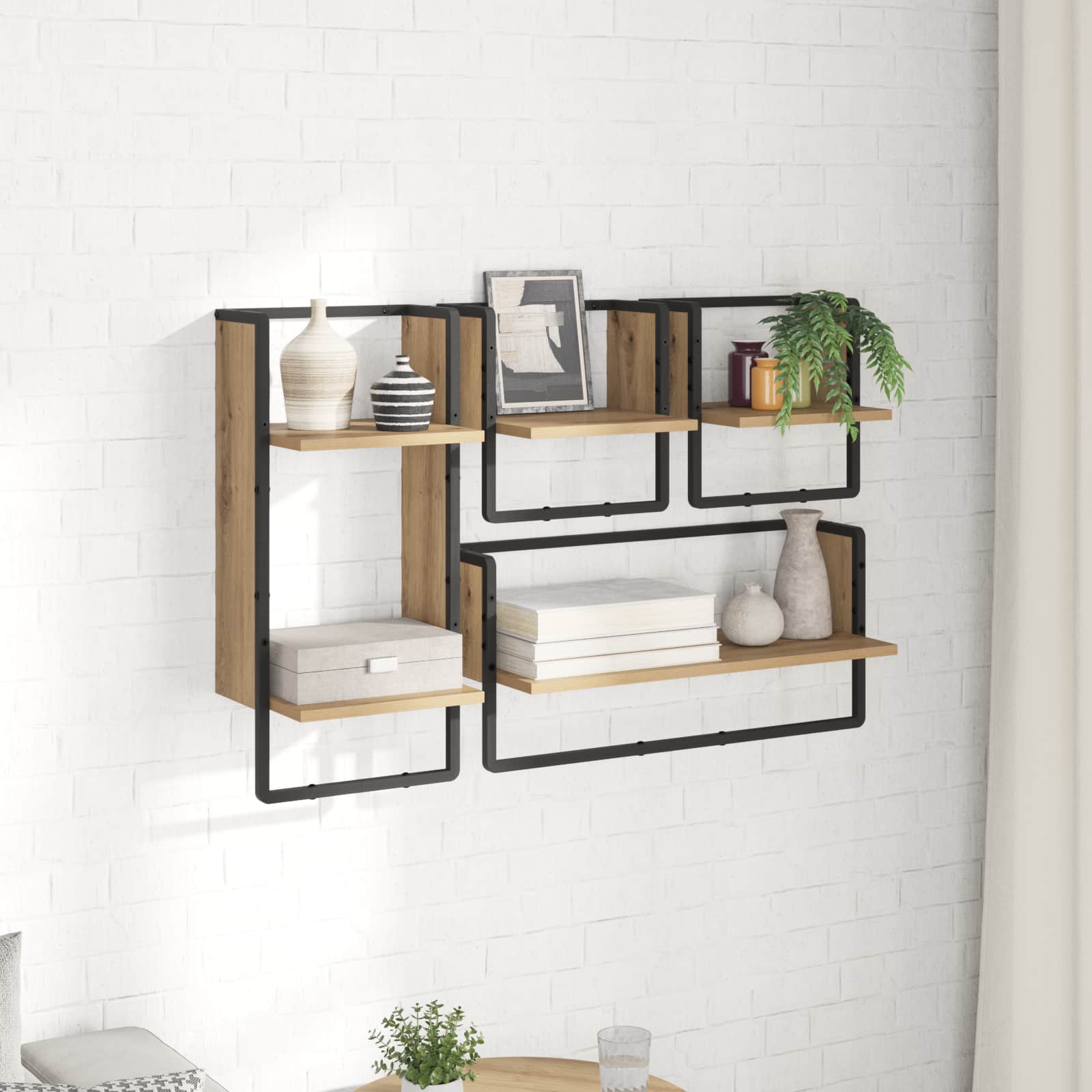 Σετ ραφιών τοίχου με ράφι 4 pcs Artisan Oak 65 x 25 x 30 cm - Pakobazaar