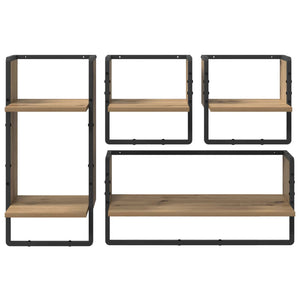 Σετ ραφιών τοίχου με ράφι 4 pcs Artisan Oak 65 x 25 x 30 cm - Pakobazaar