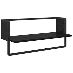 Σετ ραφιών τοίχου με ράφι 4 pcs Μαύρη Οξυά 65 x 25 x 30 cm - Pakobazaar