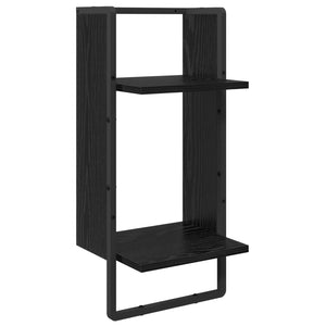 Σετ ραφιών τοίχου με ράφι 4 pcs Μαύρη Οξυά 65 x 25 x 30 cm - Pakobazaar