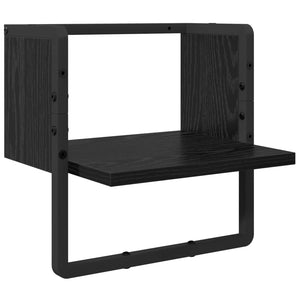 Σετ ραφιών τοίχου με ράφι 4 pcs Μαύρη Οξυά 65 x 25 x 30 cm - Pakobazaar