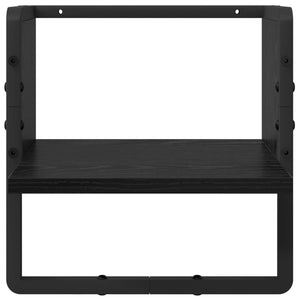 Σετ ραφιών τοίχου με ράφι 4 pcs Μαύρη Οξυά 65 x 25 x 30 cm - Pakobazaar