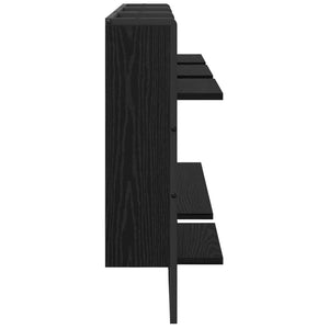 Σετ ραφιών τοίχου με ράφι 4 pcs Μαύρη Οξυά 65 x 25 x 30 cm - Pakobazaar
