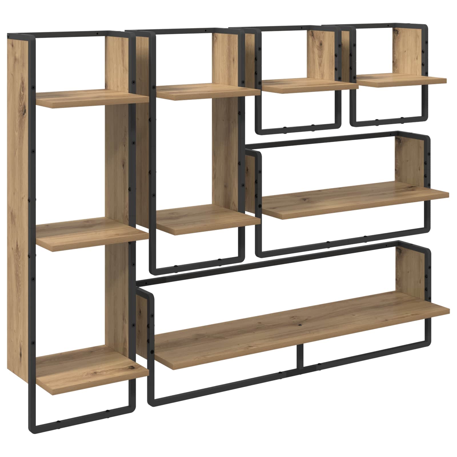 Σετ ραφιών τοίχου με ράφι 6 pcs Artisan Oak 100 x 25 x 30 cm - Pakobazaar
