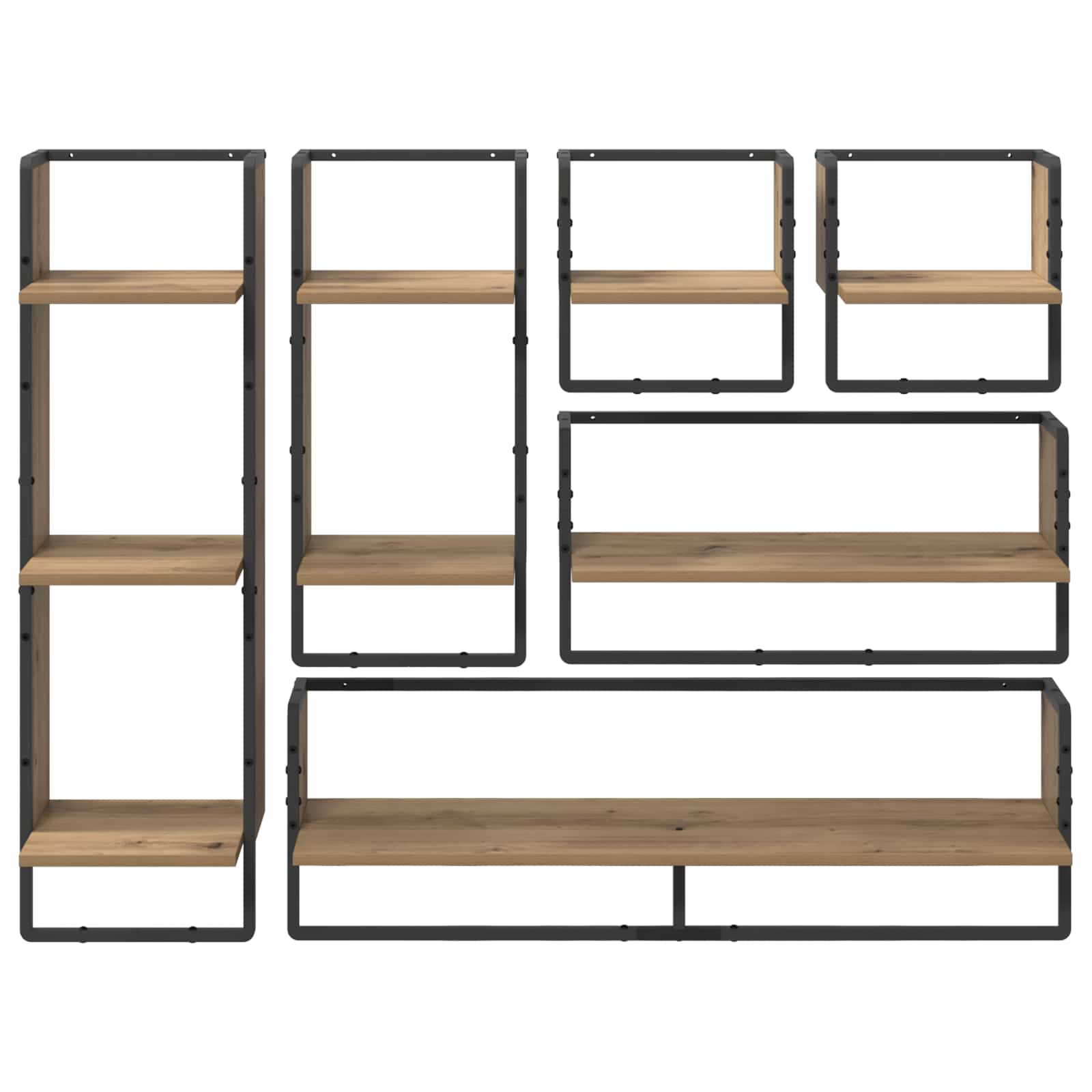 Σετ ραφιών τοίχου με ράφι 6 pcs Artisan Oak 100 x 25 x 30 cm - Pakobazaar