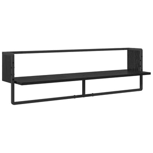 Σετ ραφιών τοίχου με ράφι 6 pcs Μαύρη Οξυά 100 x 25 x 30 cm - Pakobazaar