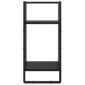 Σετ ραφιών τοίχου με ράφι 6 pcs Μαύρη Οξυά 100 x 25 x 30 cm - Pakobazaar