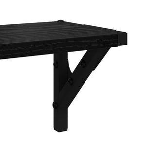 Ράφια Τοίχου με ράφι 2 pcs Μαύρη Οξυά 60 x 15 x 15,5 cm - Pakobazaar