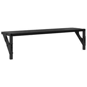 Ράφια Τοίχου με ράφι 2 pcs Μαύρη Οξυά 60 x 15 x 15,5 cm - Pakobazaar