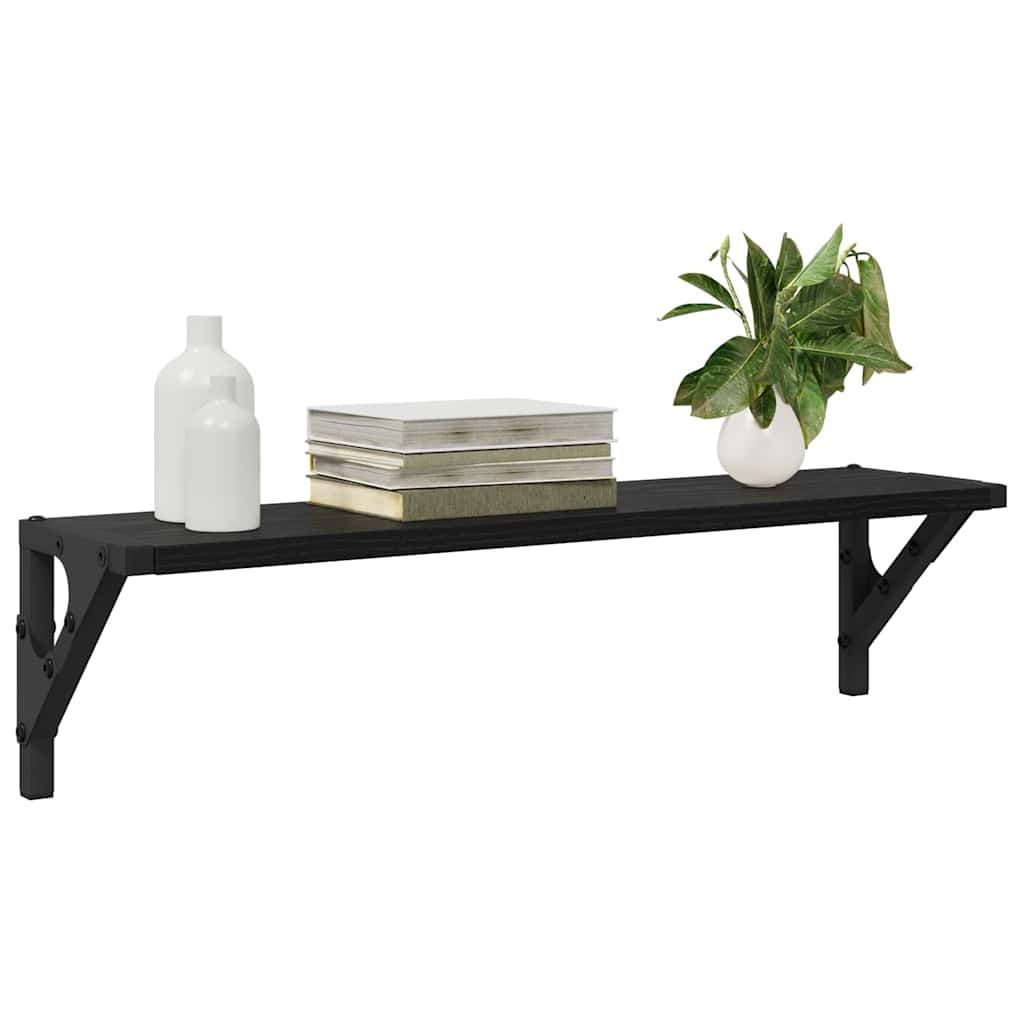 Ράφια Τοίχου με ράφι 2 pcs Μαύρη Οξυά 60 x 15 x 15,5 cm - Pakobazaar