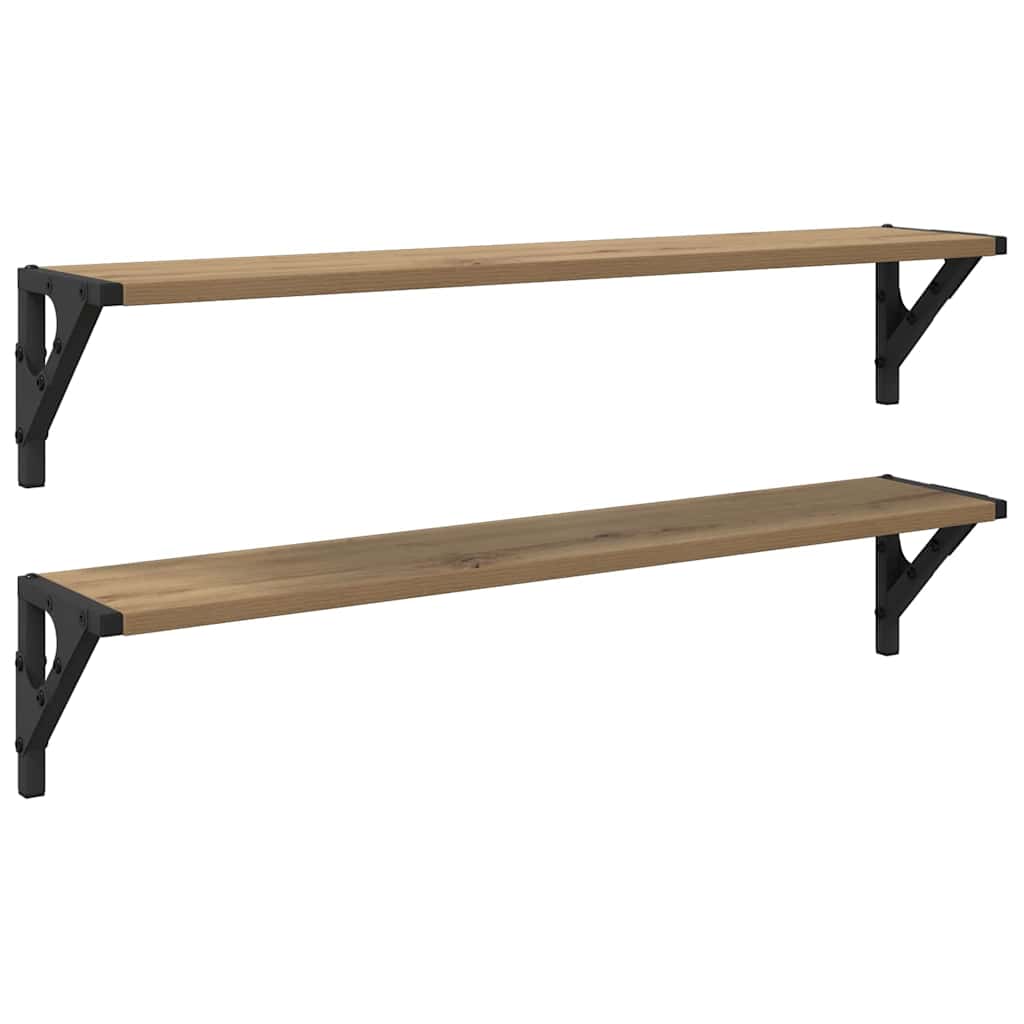 Ράφια Τοίχου με ράφι 2 pcs Artisan Oak 80 x 15 x 15,5 cm - Pakobazaar