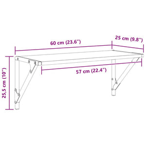 Ράφια Τοίχου 2 τμχ. Παλιό Ξύλο 60 x 25 x 25,5 cm