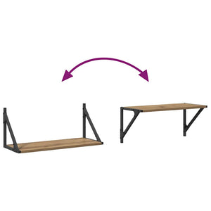 Ράφια Τοίχου με ράφι 2 pcs Artisan Oak 60 x 25 x 25,5 cm - Pakobazaar