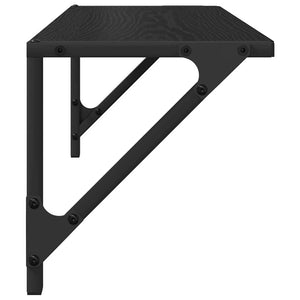 Ράφια Τοίχου με ράφι 2 pcs Μαύρη Οξυά 60 x 25 x 25,5 cm - Pakobazaar