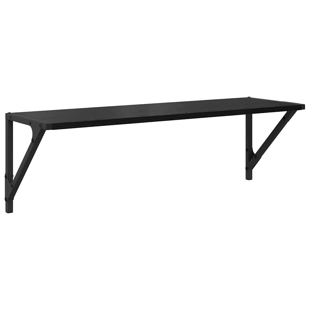 Ράφια Τοίχου με ράφι 2 pcs Μαύρη Οξυά 80 x 25 x 25,5 cm - Pakobazaar
