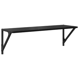 Ράφια Τοίχου με ράφι 2 pcs Μαύρη Οξυά 80 x 25 x 25,5 cm - Pakobazaar