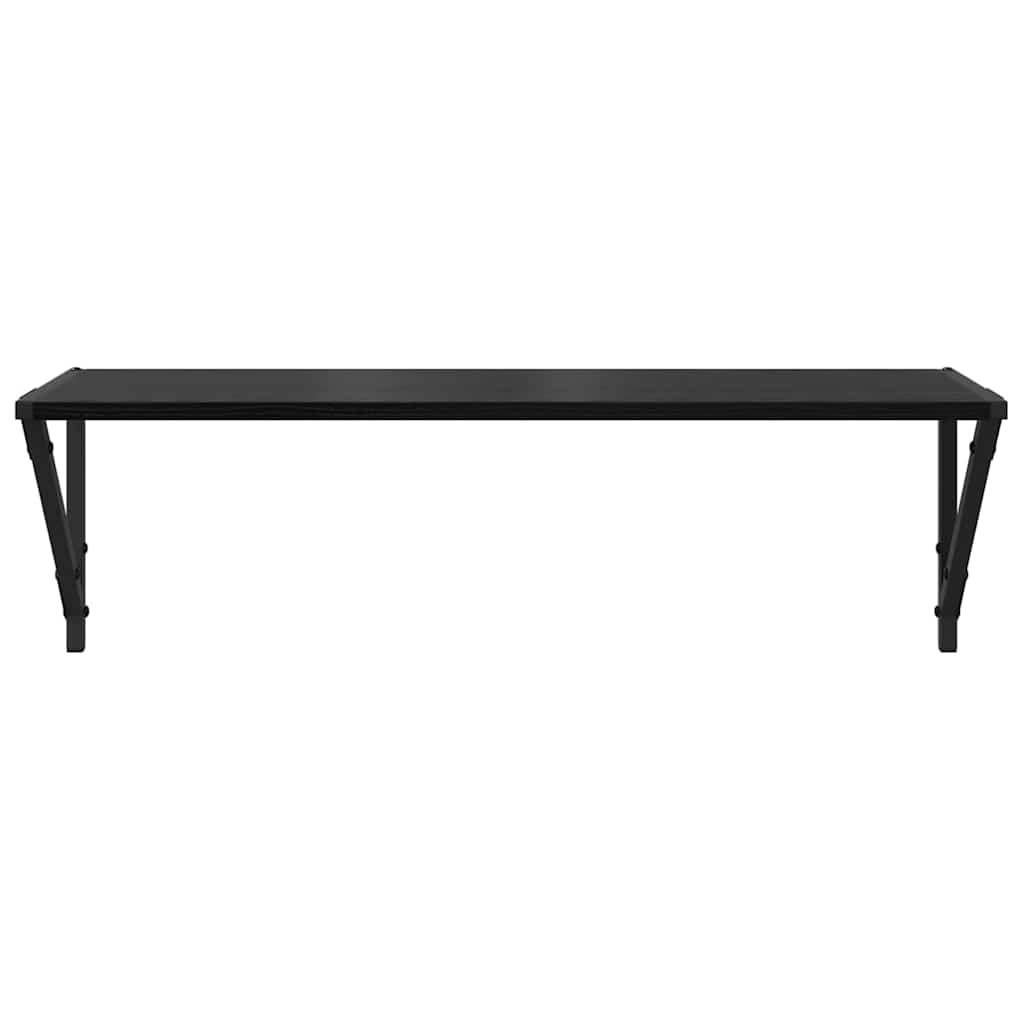Ράφια Τοίχου με ράφι 2 pcs Μαύρη Οξυά 80 x 25 x 25,5 cm - Pakobazaar