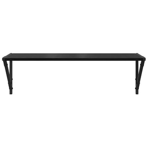 Ράφια Τοίχου με ράφι 2 pcs Μαύρη Οξυά 80 x 25 x 25,5 cm - Pakobazaar