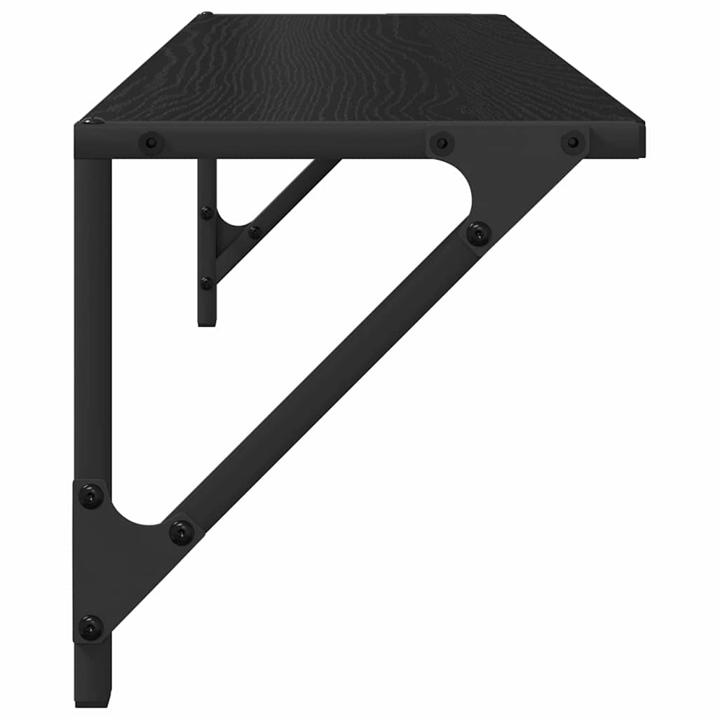 Ράφια Τοίχου με ράφι 2 pcs Μαύρη Οξυά 80 x 25 x 25,5 cm - Pakobazaar