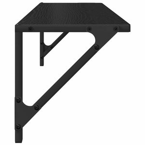 Ράφια Τοίχου με ράφι 2 pcs Μαύρη Οξυά 80 x 25 x 25,5 cm - Pakobazaar