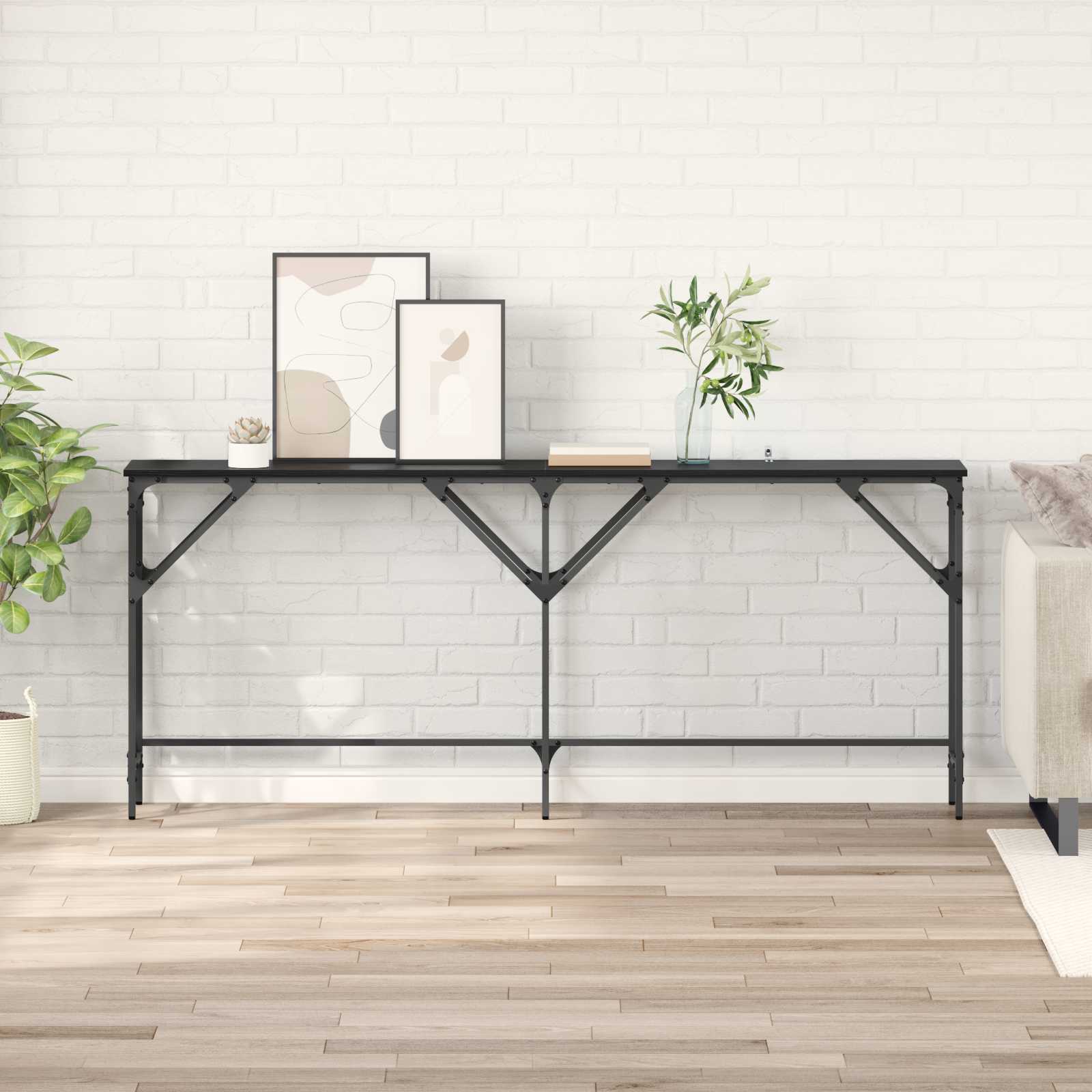 Τραπέζι κονσόλας Μαύρη Οξυά 180 x 30 x 75 εκ Επεξεργασμένο ξύλο - Pakobazaar